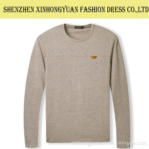 Men Long Sleeves Collar T-shirt/Custom Cotton Blank T shirt/Wholesale T shirts
